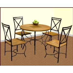  Wood & Metal Dinette Set SU 1266ROs Furniture & Decor