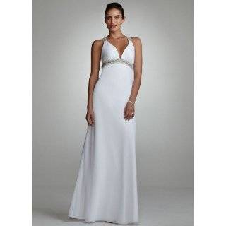 Davids Bridal Wedding Dress Beaded Tank Gown with Back Detail Style 