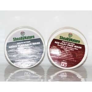  Multi Action Green Clay Face Mask & Multi Action Red Clay 