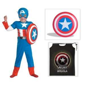  Captain America Muscle Toddler Costume with Shield and 