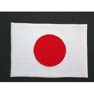 Japan Flag Patch, 2.5 x 3.5 Iron On Embroidered Patch