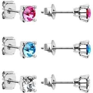  5mm Cool Gem Solitaire Stud Earring Set Jewelry