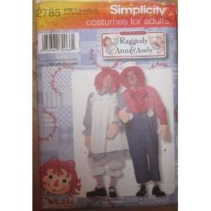  SIMPLICITY PATTERN 2785 ADULT RAGGEDY ANN AND ANDY COSTUME 