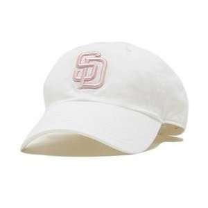  San Diego Padres Womens White & Pink Adjustable Cap   White 