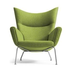 Carl Hansen CH445 Wing Chair Spring Green by Hans J Wegner 