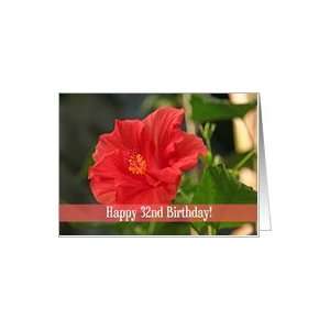  Red Floral 32nd Birthday Card Card Toys & Games