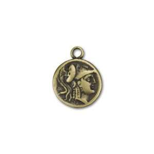    Antique Brass Plated Pewter Roman Coin Charm Arts, Crafts & Sewing