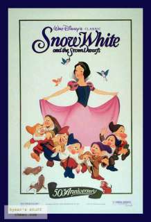 SNOW WHITE 50th Ann Disney Orig 1sheet Poster  