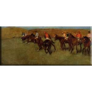   the Races  Before the Start 16x7 Streched Canvas Art by Degas, Edgar