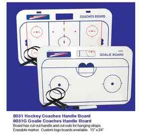 Hockey Coach Coaches Handle Board with Dry Erase Pen 15 x 24 8051 