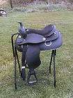 16 black synthetic western trail riding horse saddle with star