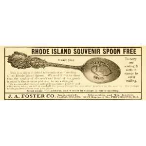  1901 Vintage Ad Rhode Island Souvenir Spoon J.A. Foster 