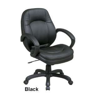  Black Leather Swivel Office Chair