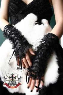 Gothic Lolita French lace Corset ARM WARMER Glove 2/3 L  