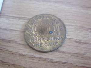 ANTIQUE GOOD FOR ONE CAKE PALMOLIVE SOAP COIN MILW WI Laundromat 
