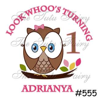 Look Whos Turning One 1 Pink owl Birthday Shirt t shirt baby toddler 
