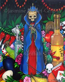 Santa Muerte Day of the Dead lowbrow folk art 8x10PRINT  
