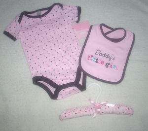NEW Daddys Little Girl Outfit, includes Bib & Hanger  