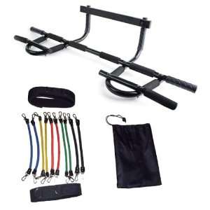  PRO Exercise KIT   Heavy Duty Gym Doorway Chin up Pull Up Bar 