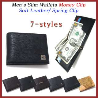 NEW MEN WALLET MONEY CLIP LEATHER/SPRING CLIP  