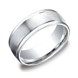  Mens Platinum 8mm Comfort Fit Wedding Band Ring with High 