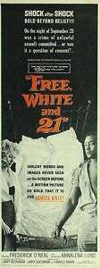 FREE WHITE AND 21 orig 14 x 36 Insert movie poster 1963  