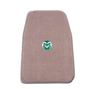 Beige Universal Fit Front Two Piece Floormat with NCAA Colorado State 