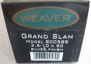 BRAND NEW Weaver Grand Slam 3.5 10x50 Rifle Scope 800589 SILVER Dual X 