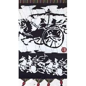    Chinese Batik Fabric Wall Hanging Mail Holder 