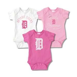  Detroit Tigers Infant Girls Baby Rib Pink Creeper 3 Pack 