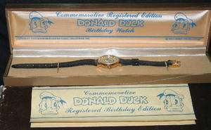 Walt Disneys Donald Duck 50th Registered Birthday Edition Wrist Watch 