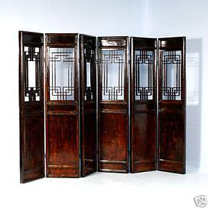Set of 6 Hand Crafted Antique Chinese Screens 1800 polished lacquered 