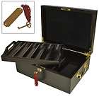 Mahogany Poker Chip Case   Holds 500 Chips   HIGH CLASS