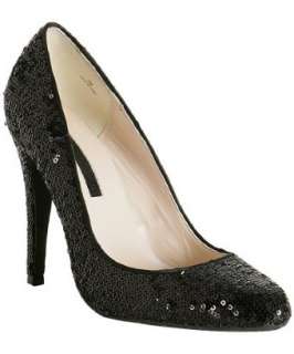 Lovely People black satin Queeny sequined pumps   