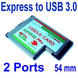 54mm Express card Expresscard Slot To 2 Port USB 3.0 Adapter Converter 