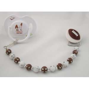  Baby Football Mini Beads Pacifier Clip Baby