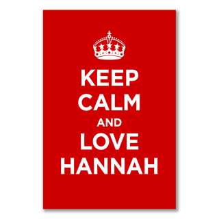 A1+ maxi satin poster KEEP CALM AND LOVE HANNAH ALL COLOURS WW2 WWII 