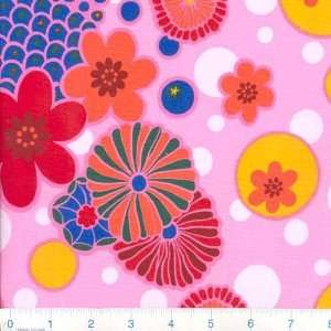  45 Wide Indochine Toyko Potpourri Pink Fabric By The 