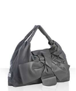 Valentino grey leather bow detail large tote  