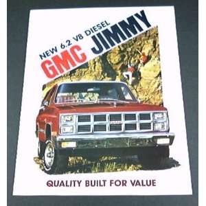  1982 82 GMC JIMMY TRUCK BROCHURE C1500 K1500 2wd 4wd V8 