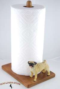 Pug Dog Figurine Paper Towel Holder  