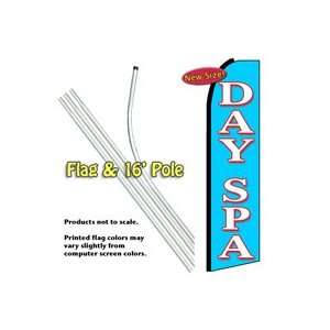  Day Spa Feather Banner Flag Kit (Flag & Pole) Patio, Lawn 