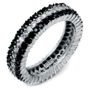  Godivas Fine Black & White Cubic Zirconia Eternity Ring 
