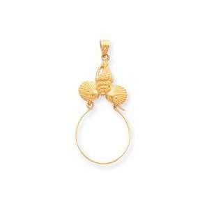  14k Yellow Gold Sea Shell Charm Holder Jewelry