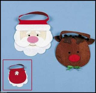 Holiday Treat Bag Felt Craft Kit Santa Reindeer ABCraft  