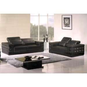  3pc Contemporary Modern Leather Sofa Set #AM 220 BK