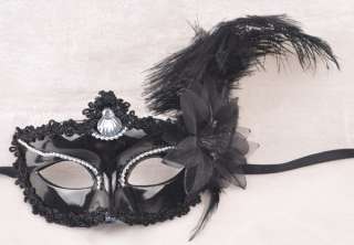 Brilliant Smooth Ostrich Feather Costume Masquerade Mask Halloween 