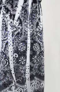 New Black Kimono Sleeve Floral Sublimation Print Rhinestone Mini Dress 