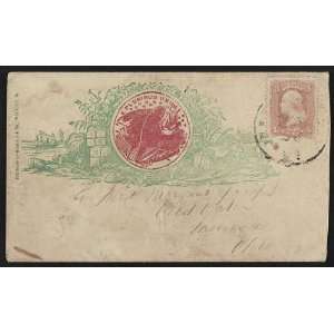  Civil War envelope,eagle with flag,shield,arrows,laurel 