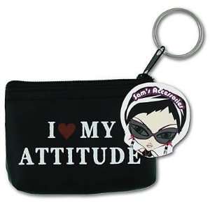    I love my attitude   coin purse & key chain 